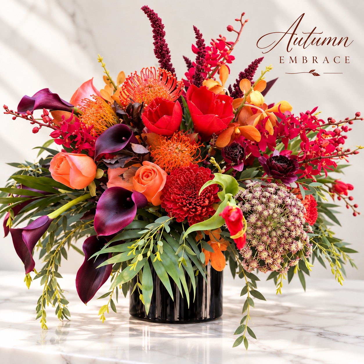Autumn Embrace luxury fall floral arrangement