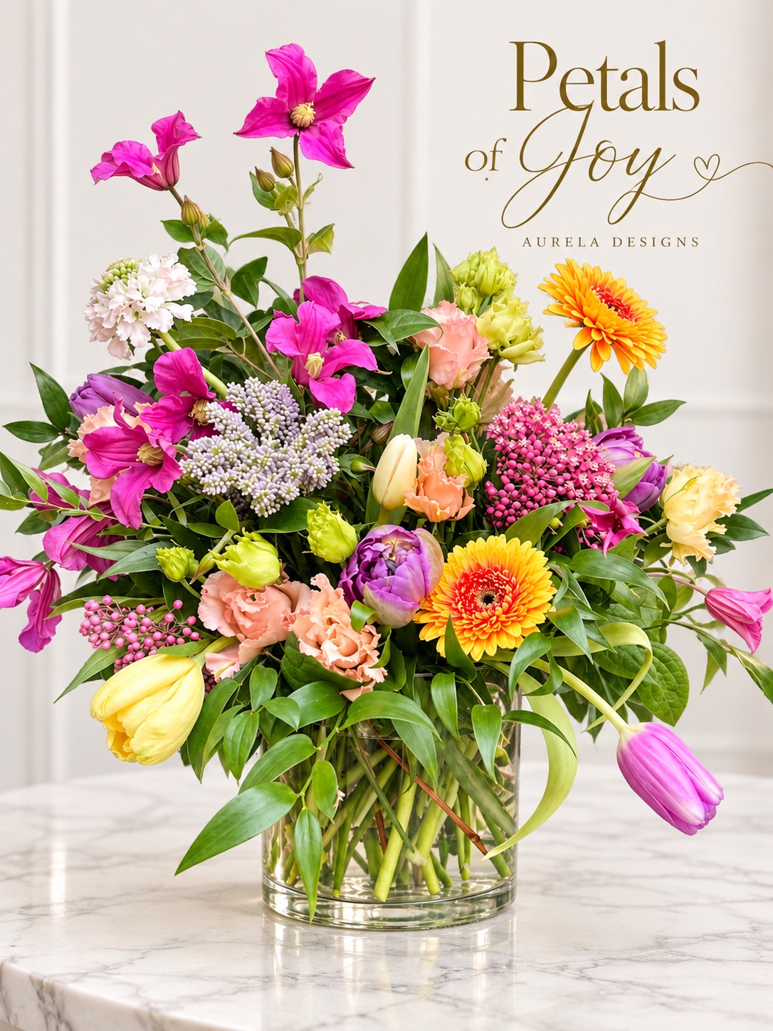 Petals of Joy colorful celebration floral arrangement